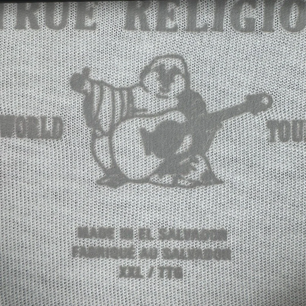 True Religion T-Shirt Mens XXL Red White Colorblock Long Sleeve Cotton Logo NWT
